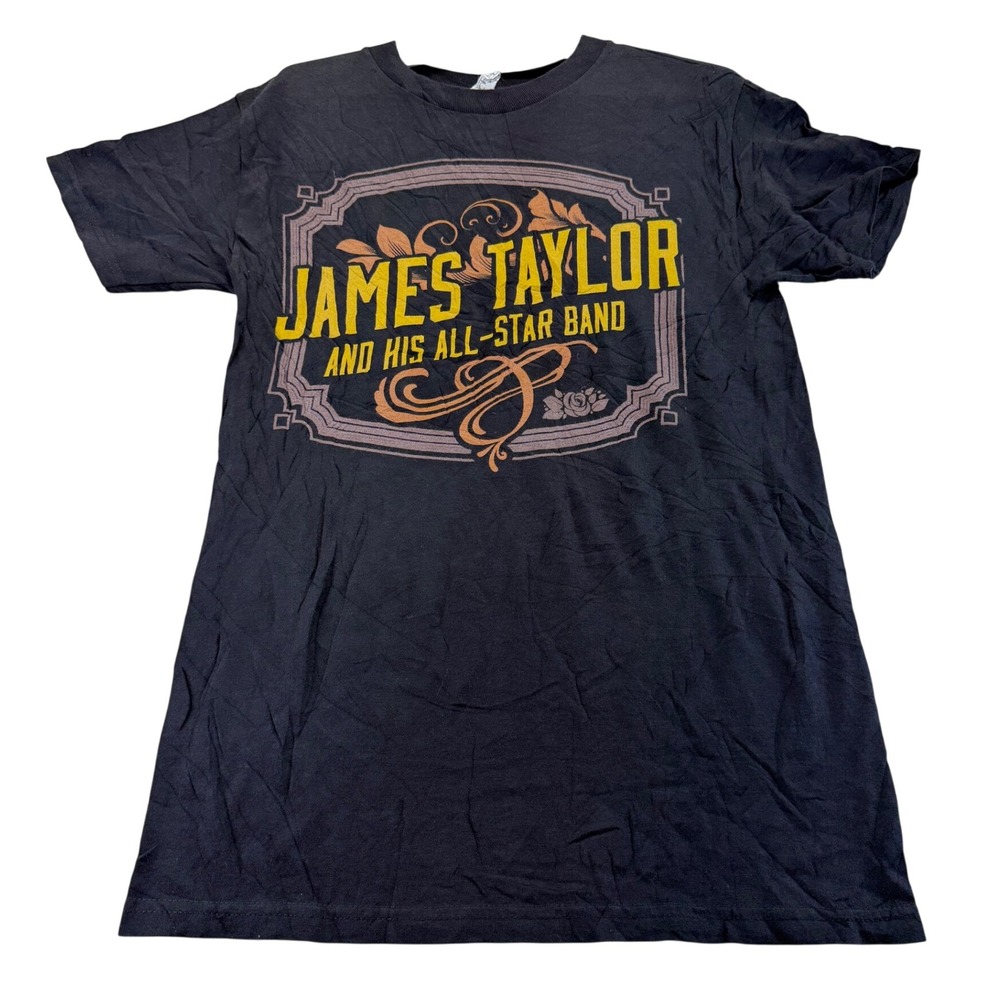 James Taylor T Shirt Mens S Black 2014 Tour All-Star Band Graphic Concert Tee